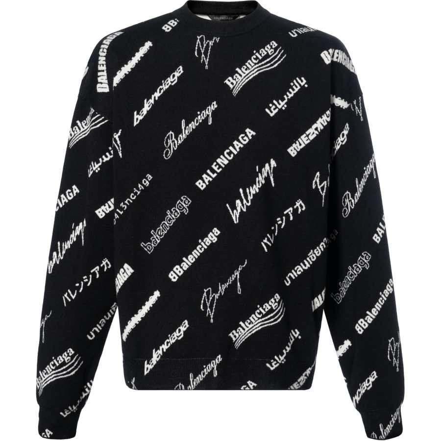 Balenciaga Logo Print Crewneck Sweater