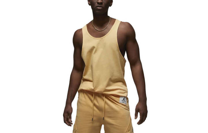 Jordan Jordan Tank Tops Men's Gold Crew Neck Moderate Straight Fit