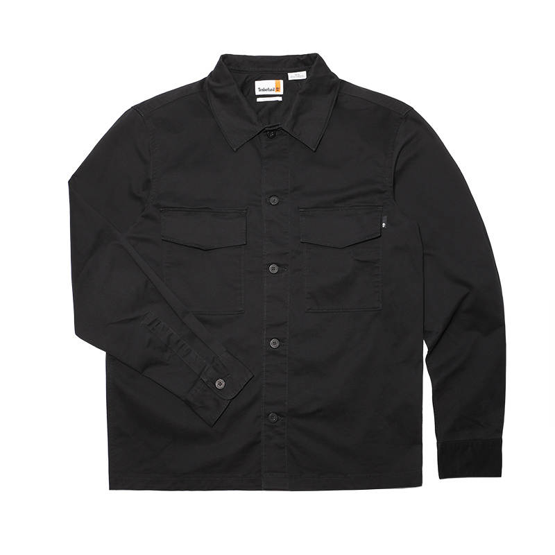 Timberland Shirts Men's Black Lapel Moderate Workwear