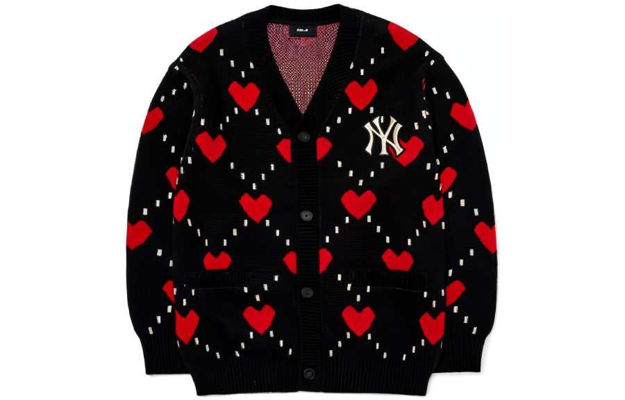MLB MLB Knitwear Unisex Black V Neck Moderate Cardigan