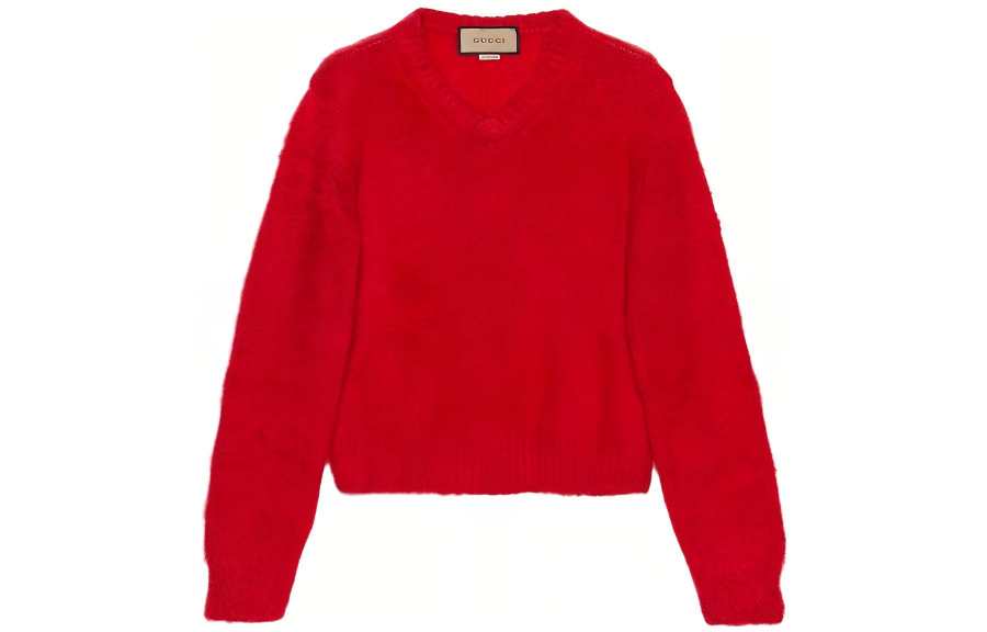 GUCCI Sweaters Men's Red V Neck Moderate Other