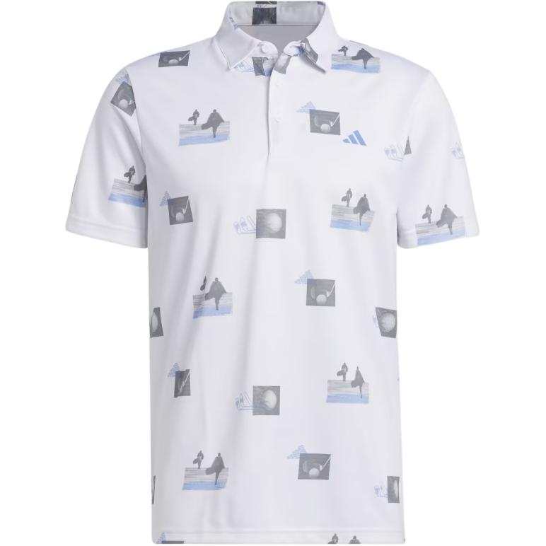 Adidas Adidas Polo Shirts Men's White Polo Collar Moderate Straight Fit