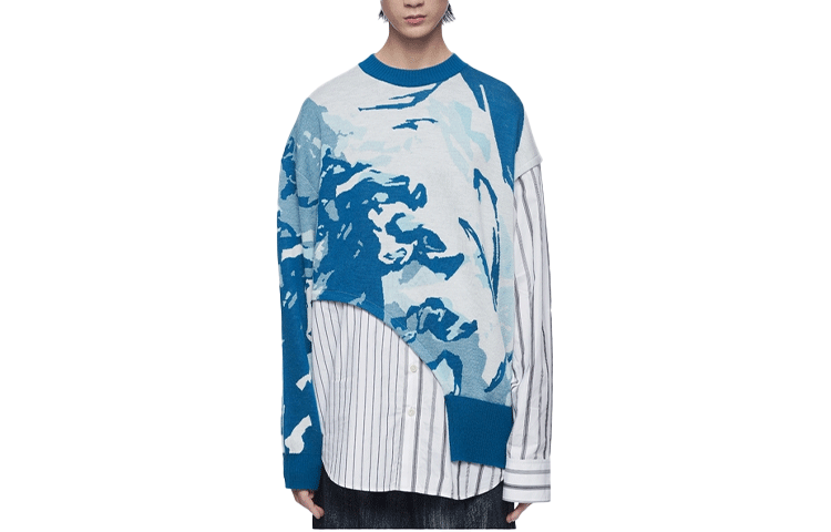 Feng Chen Wang Feng Chen Wang Sweaters Men's Blue Crew Neck Moderate Other
