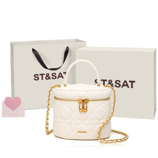 ST&SAT Cow Leather Handbag, Shoulder Bag, Crossbody Bag Small Women's Black