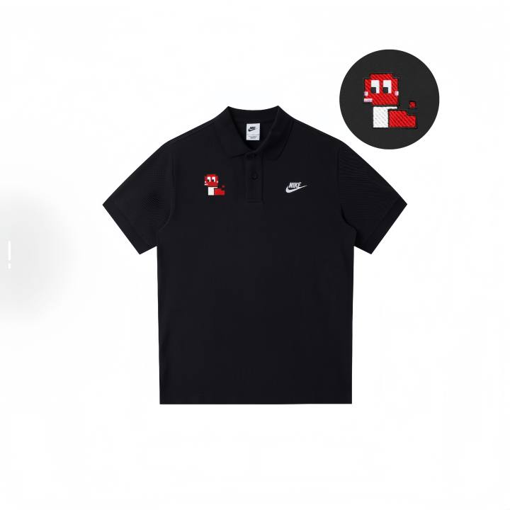 Nike Nike Polo Shirts Unisex Black Polo Collar Moderate Straight Fit