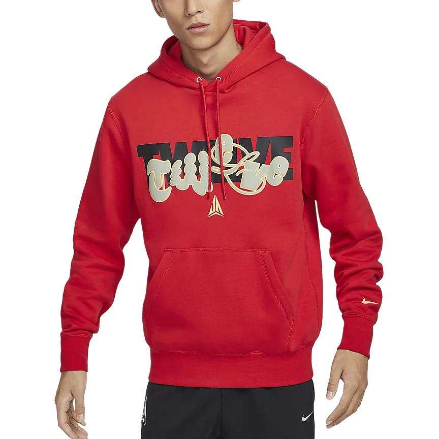 Nike Nike Club Ja Hooded Pullover Fleece Lined Basketball Sweatshirt Men's University Red/Celestial Gold