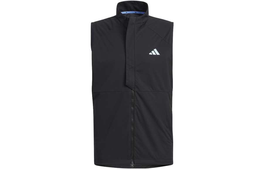 Adidas Adidas Tank Tops Men's Black Stand Collar Moderate Straight Fit