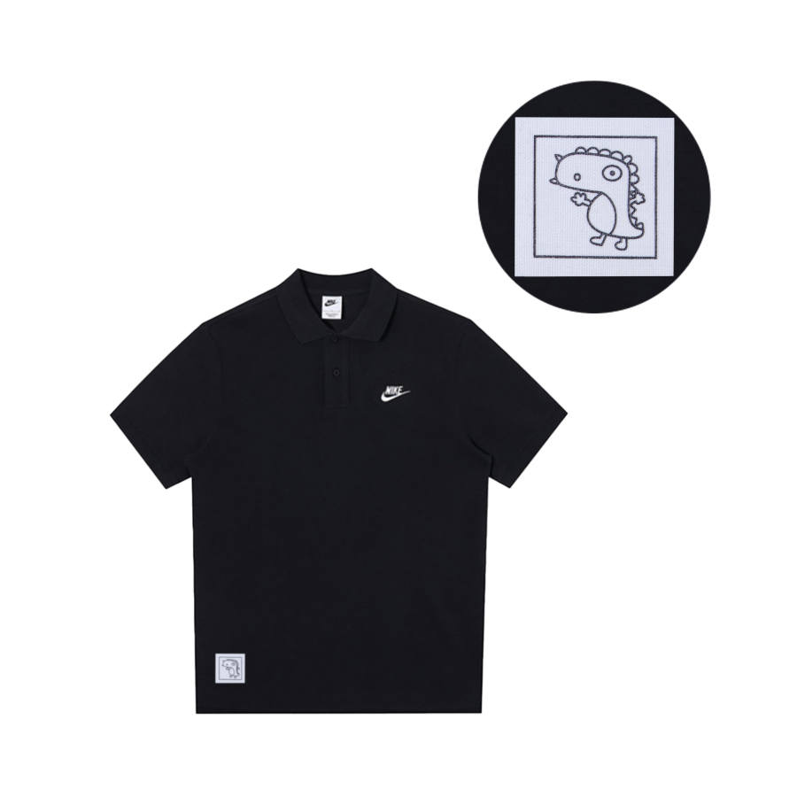 Nike Nike Polo Shirts Men's Black Polo Collar Moderate Straight Fit