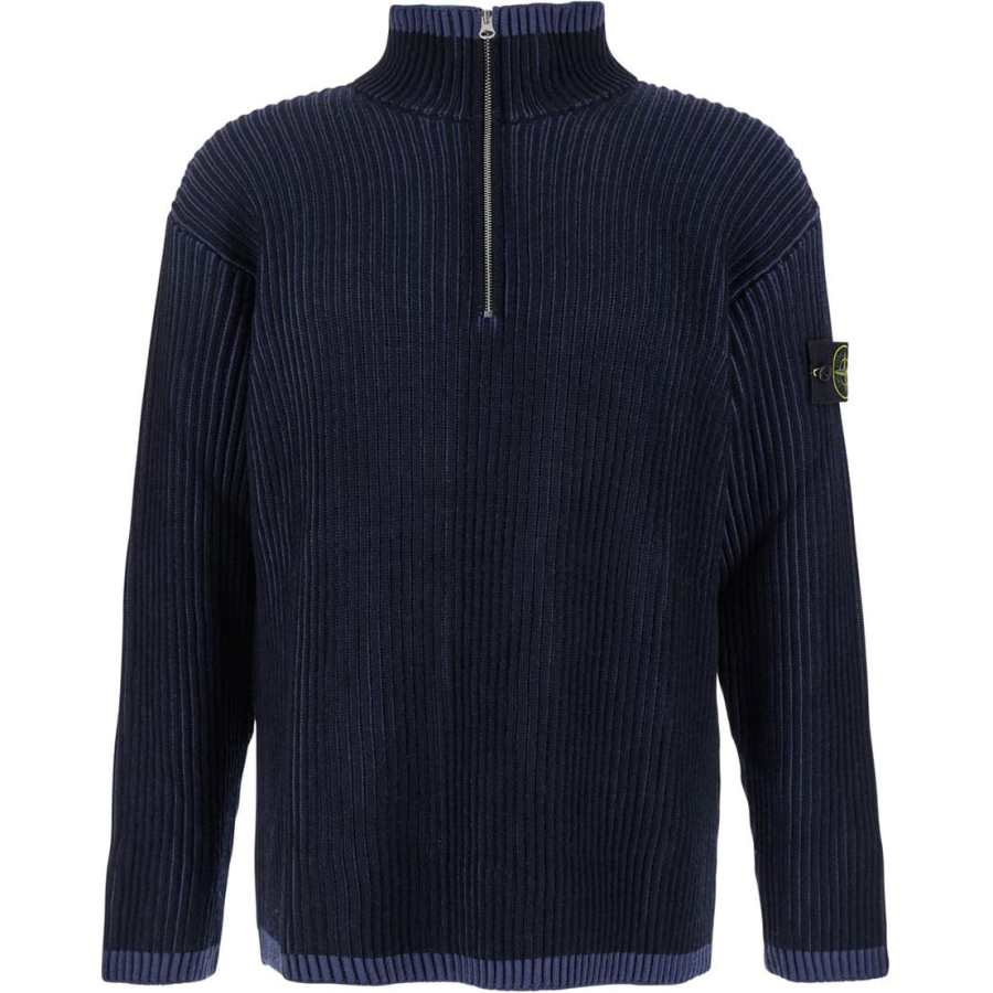 STONE ISLAND Logo Patch High Neck Knitted Jumper