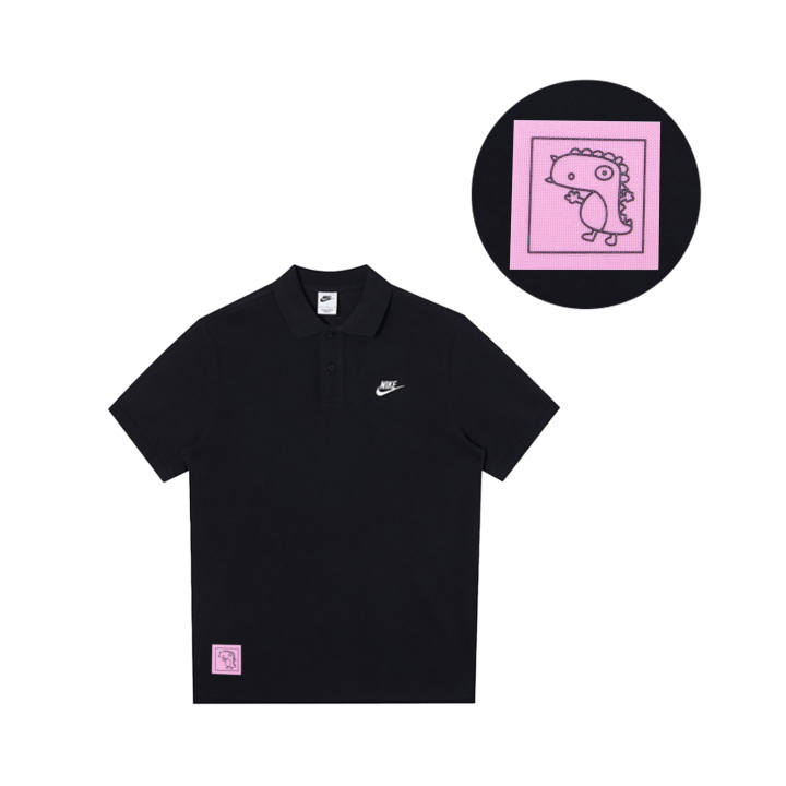 Nike Nike Polo Shirts Men's Black Polo Collar Moderate Straight Fit