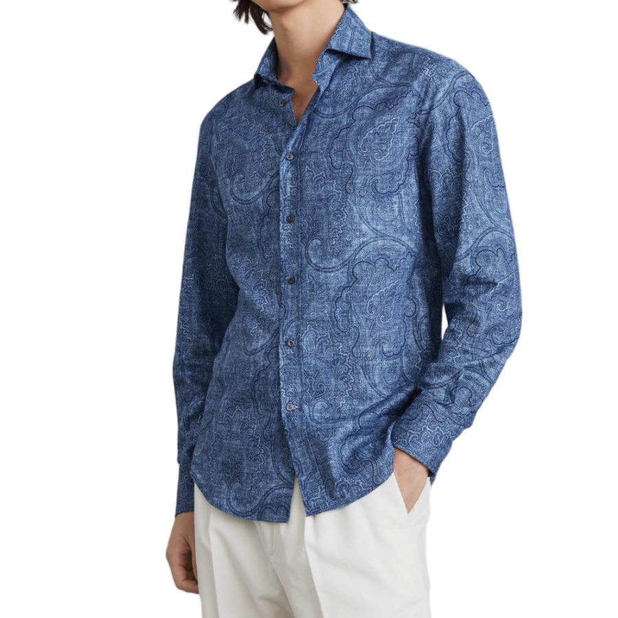 Brunello Cucinelli Brunello Cucinelli Patterned Jacquard Buttoned Shirt