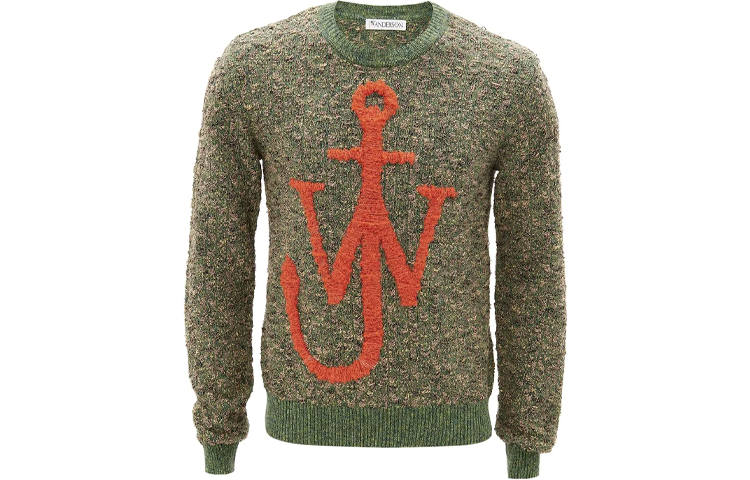 JW Anderson Cashmere Sweaters Men's Green Crew Neck Moderate