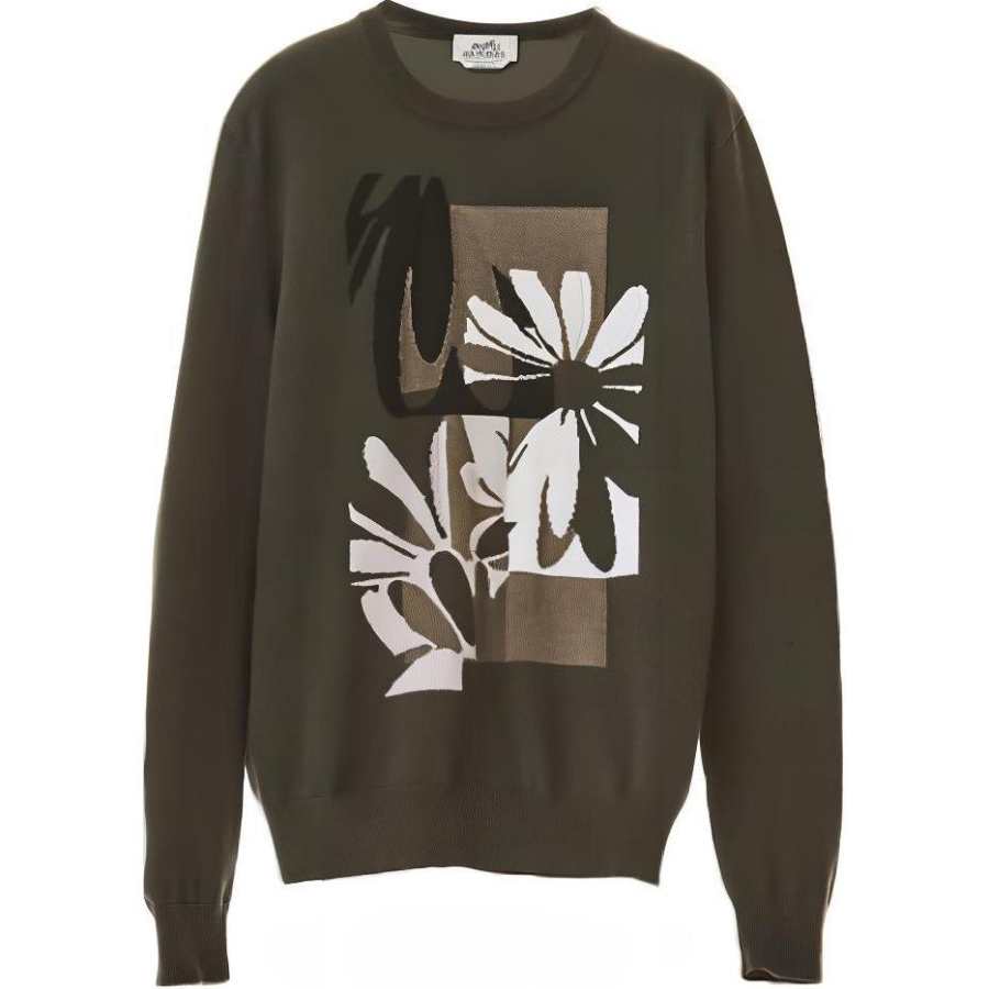 HERMES Knitwear Men's Seaweed Color