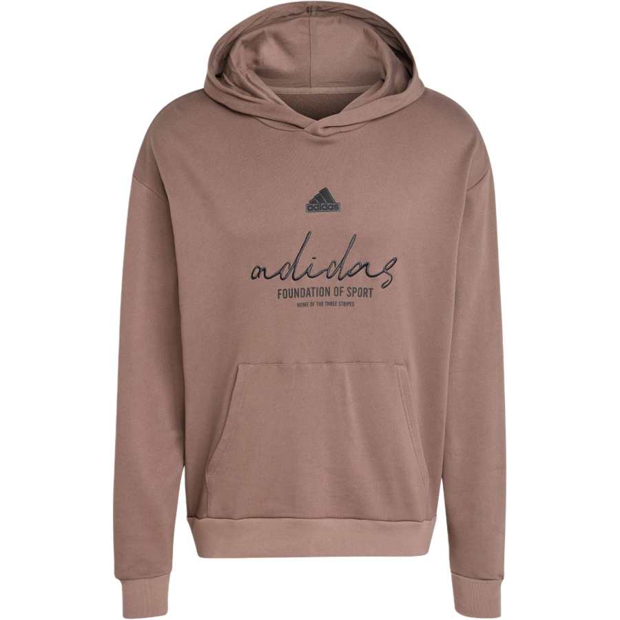 Adidas Adidas BRAND LOVE FRENCH TERRY HOODIE Sweatshirt Unisex Stratum Dark Earthy Brown
