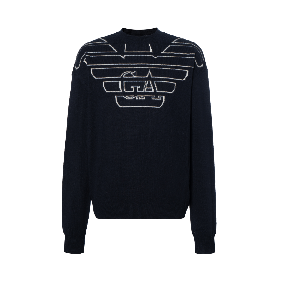 EMPORIO ARMANI Intarsia-knit Wool-cashmere Blend Jumper