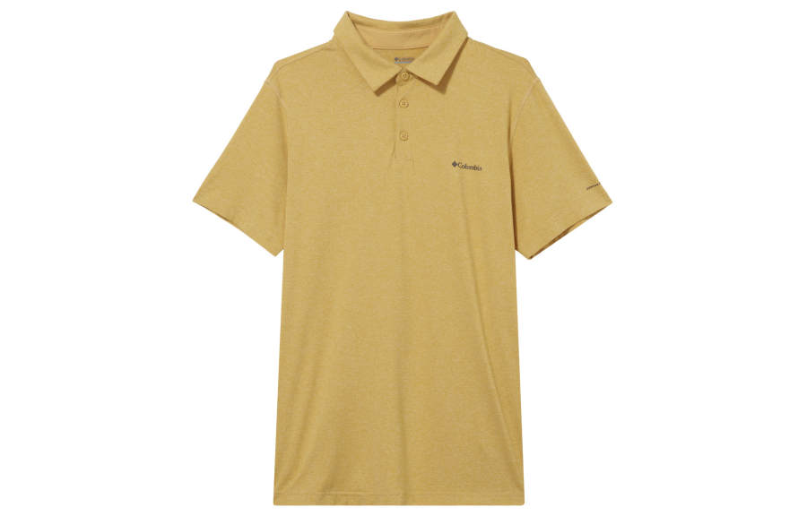 Columbia Yellow Tech Trail T Shirt Sun Protection Polo Shirt Men's Yellow