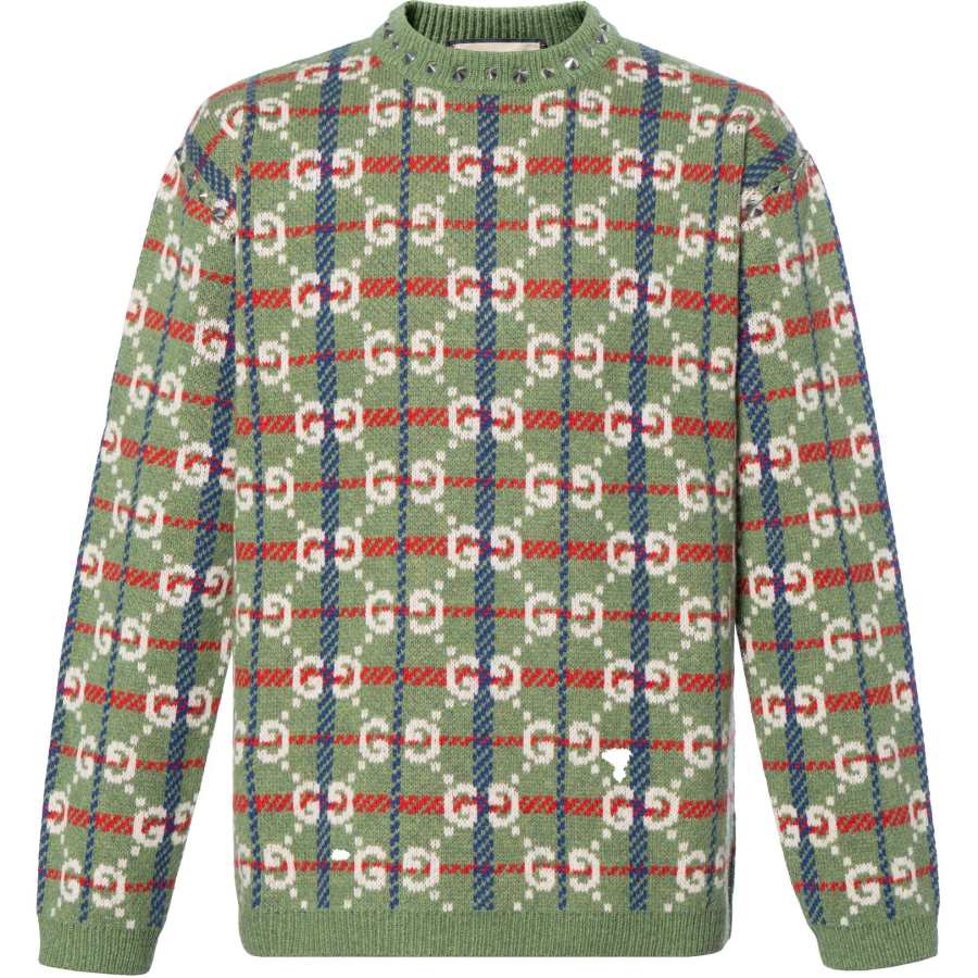 GUCCI GUCCI Gg Check Knit Wool Sweater