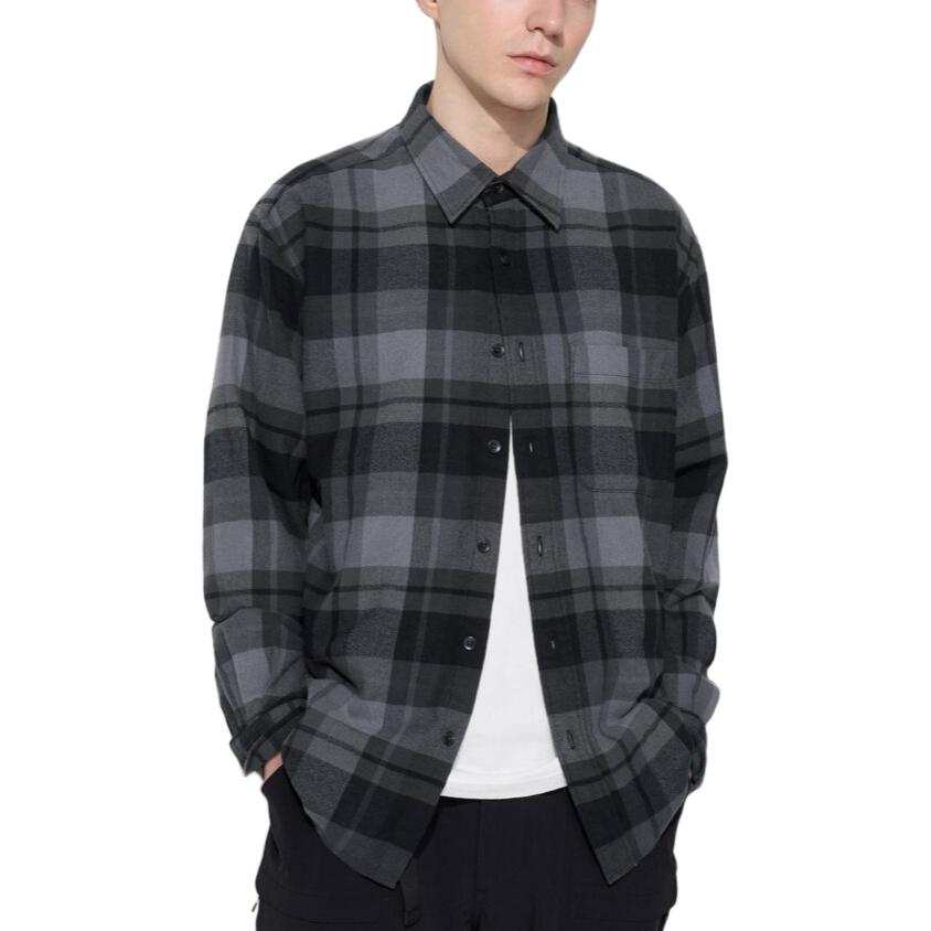 UNIQLO Shirts Unisex Dark Gray Pointed Collar Moderate Other