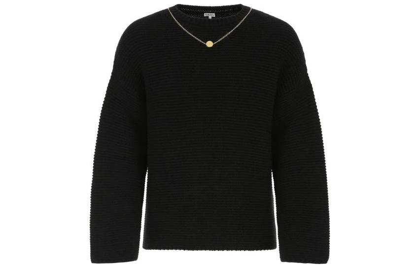 LOEWE LOEWE Cashmere Sweaters Men's Black Crew Neck Moderate