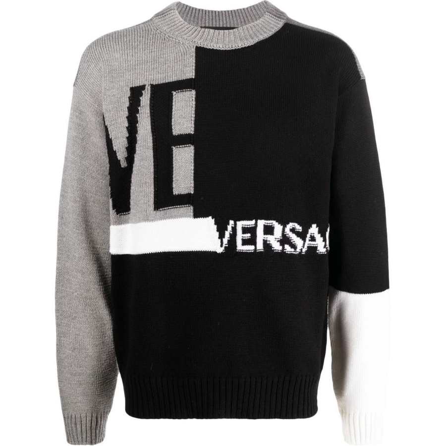 VERSACE VERSACE Sweaters Men's Black Crew Neck Moderate Other