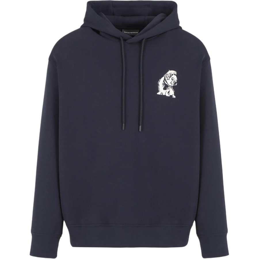 EMPORIO ARMANI French Bulldog embroidered Hoodie