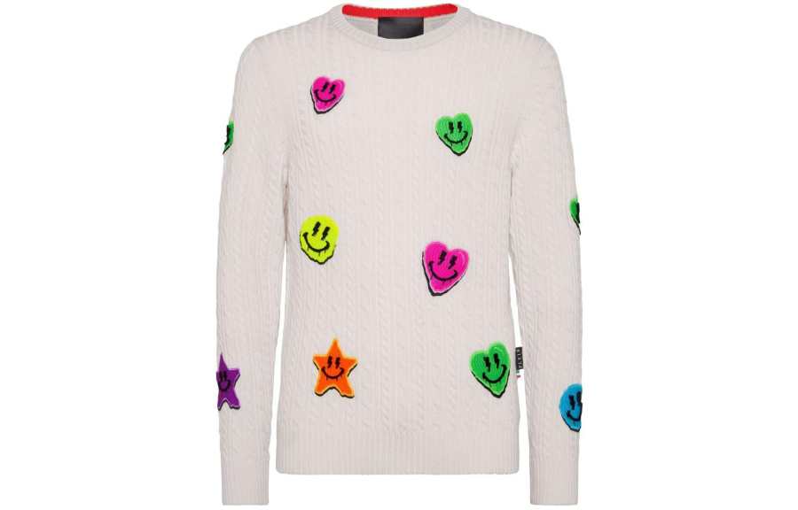 Philipp Plein appliqué cable-knit jumper