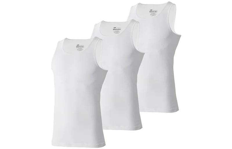 New Balance New Balance Tank Tops Men's 3 Pack White Crew Neck Moderate Racerback