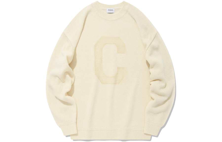 COVERNAT Knitwear Unisex Ivory Crew Neck Moderate Base Layer