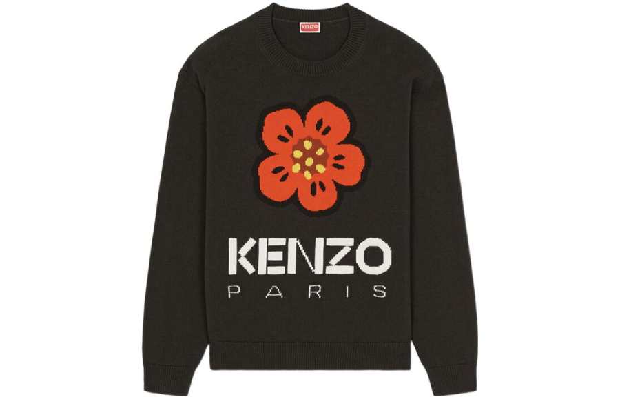 KENZO Boke Flower Logo Intarsia Crewneck Jumper