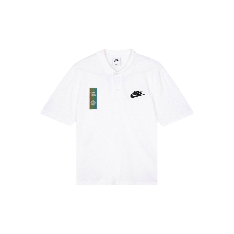 Nike Nike Polo Shirts Men's White Polo Collar Moderate Straight Fit