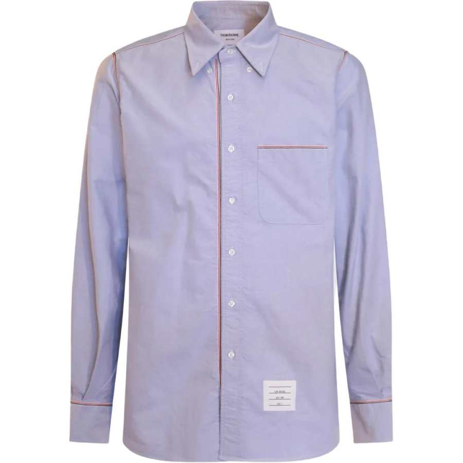 THOM BROWNE THOM BROWNE RWB Trim Curved Hem Shirt