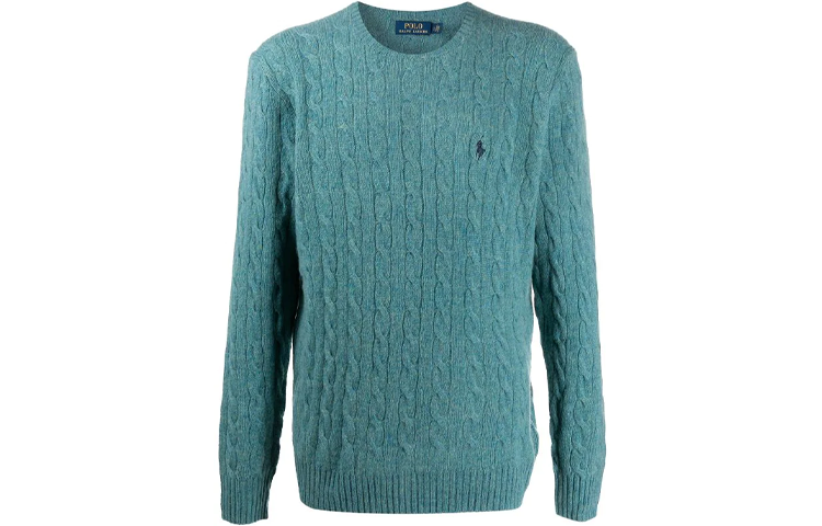 Polo Ralph Lauren Cashmere Sweaters Men's Blue Crew Neck Moderate