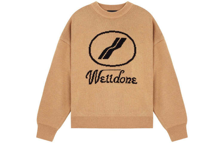 WE11DONE WE11DONE Sweaters Unisex Beige Crew Neck Moderate Base Layer
