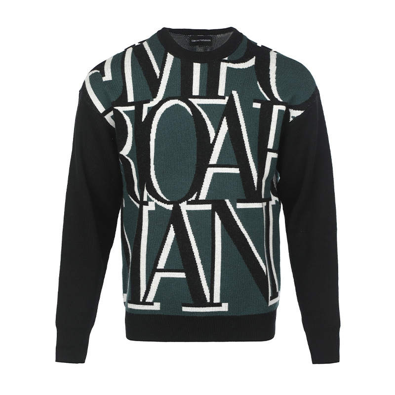 EMPORIO ARMANI Sweaters Men's Green Crew Neck Moderate Other