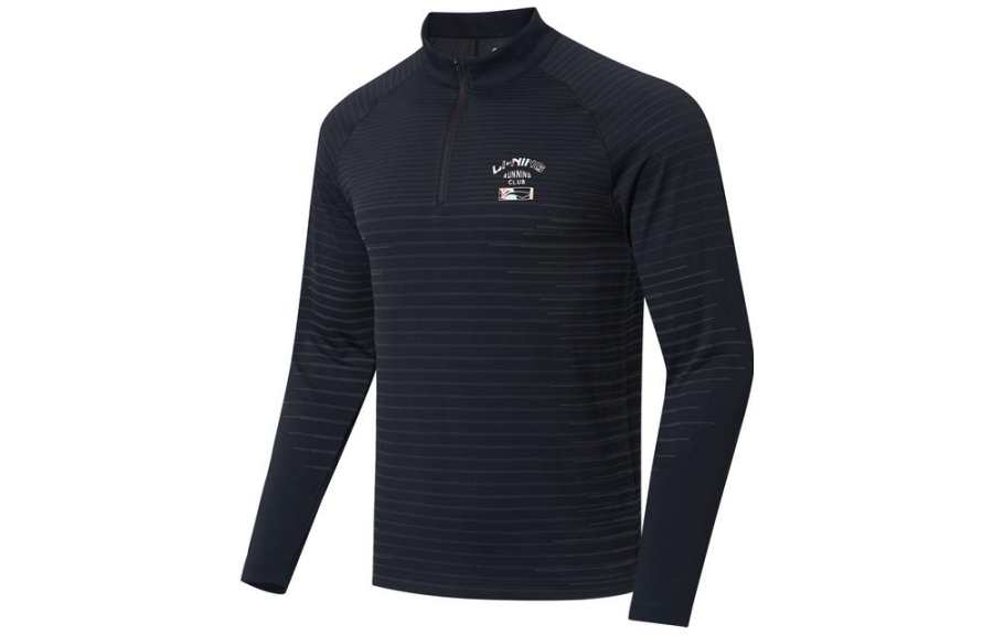 Li-Ning Li Ning Running Collection Sweaters Men's Black Stand Collar Moderate Other