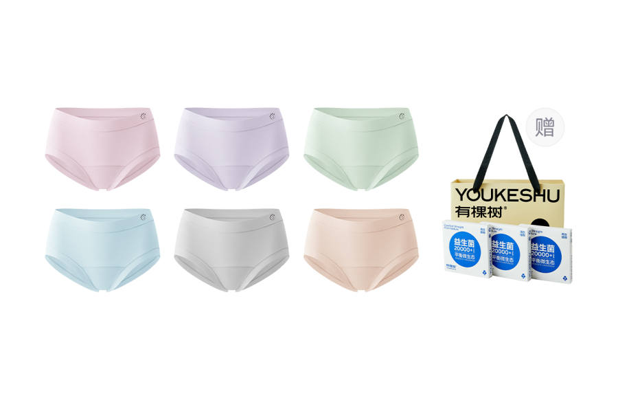YOUKESHU Underpants Women's Shopping Bag 6 Pack