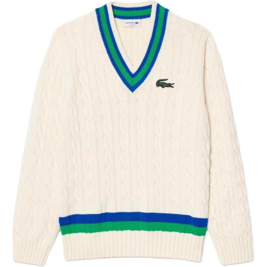 LACOSTE LACOSTE Sweaters Unisex White V Neck Moderate Other
