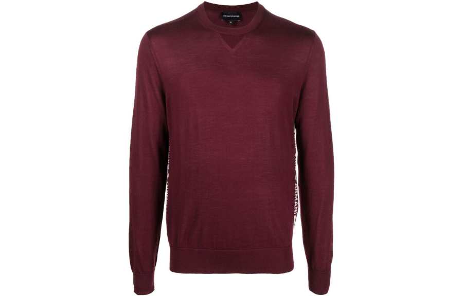 EMPORIO ARMANI Sweaters Men's Burgundy Crew Neck Moderate Other