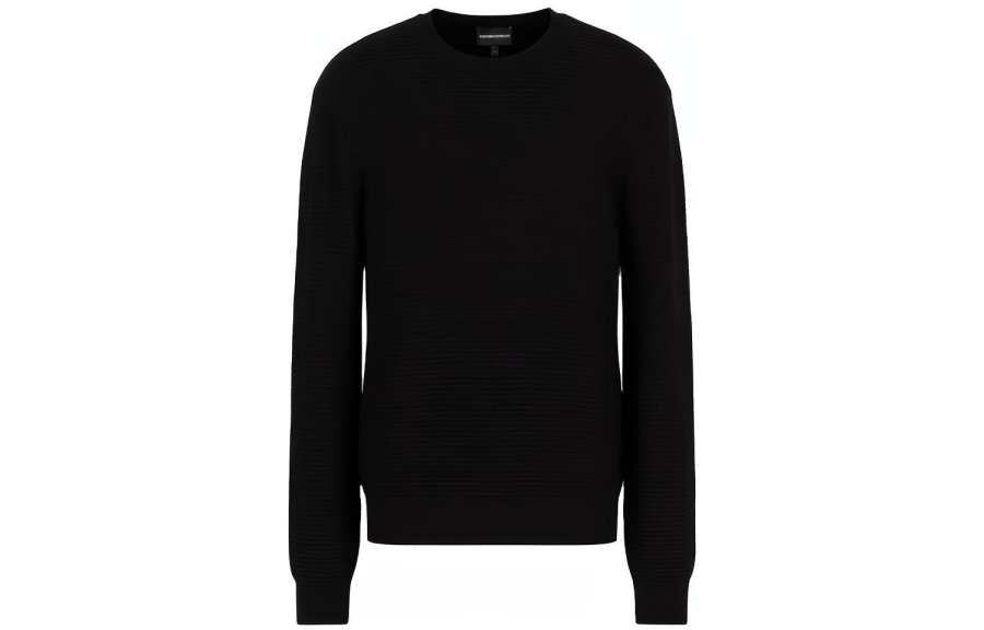 EMPORIO ARMANI Sweater In Virgin Wool Jacquard With Raised Zigzag Motif