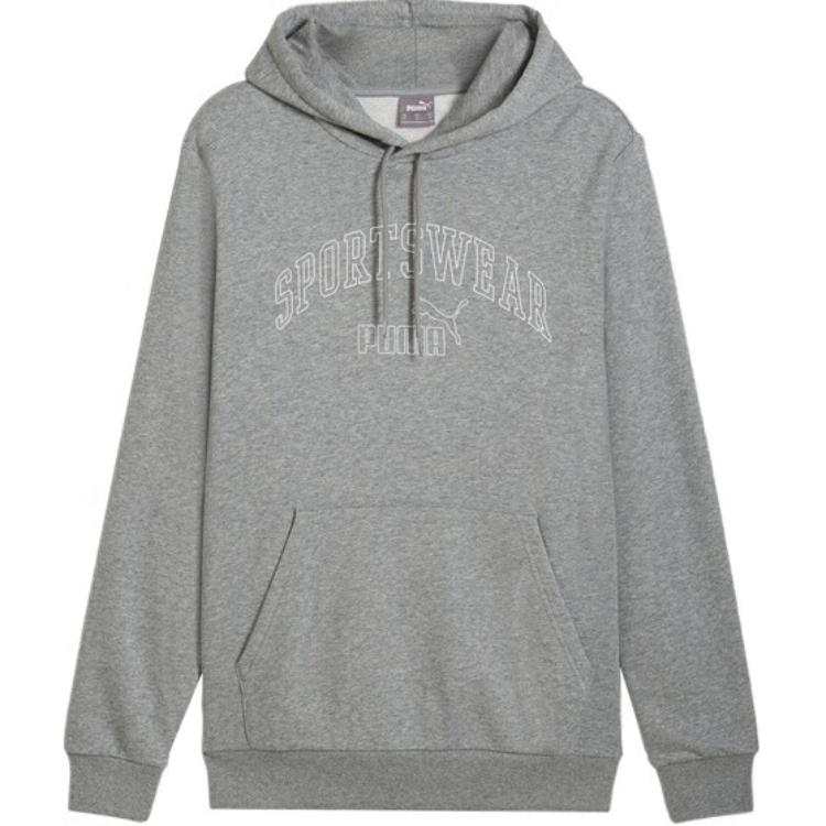 PUMA Sweatshirts Men's Gray Hooded Moderate Regular
