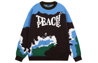 Teach Peace Sweater Unisex Blue