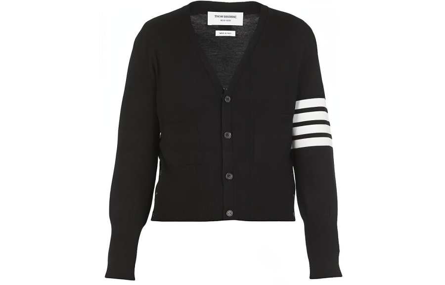 THOM BROWNE THOM BROWNE 4-Bar Stripe V-neck Cardigan