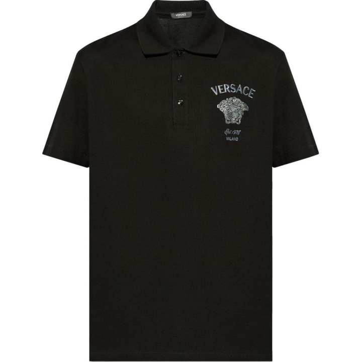 VERSACE VERSACE Medusa Head embroidered Cotton Polo Shirt