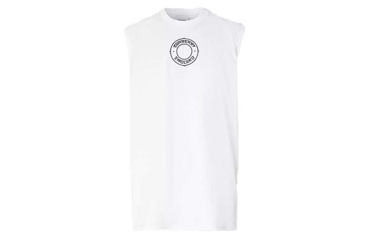 Burberry Tank Tops Men's White Crew Neck Moderate Other