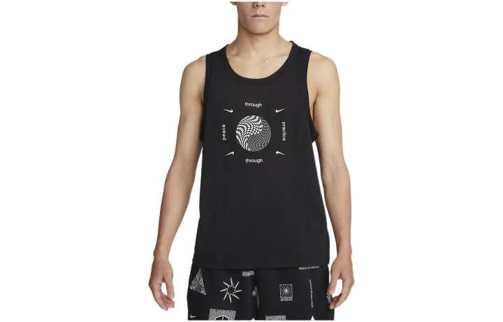 Nike Nike Tank Tops Men's Black Crew Neck Moderate Straight Fit