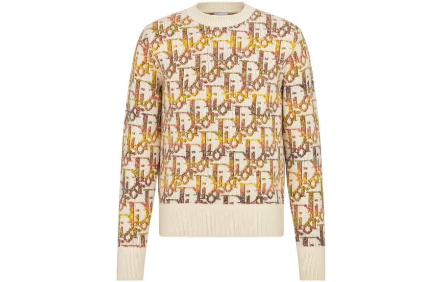 DIOR Quarterly New Products Sweaters Men's Yellow Crew Neck Moderate Other