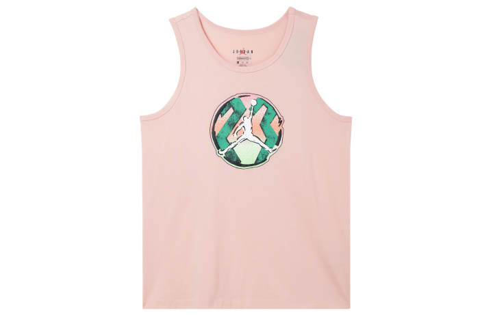 Jordan Jordan Tank Tops Men's Pink Crew Neck Thickened And Fleece Lined Straight Fit