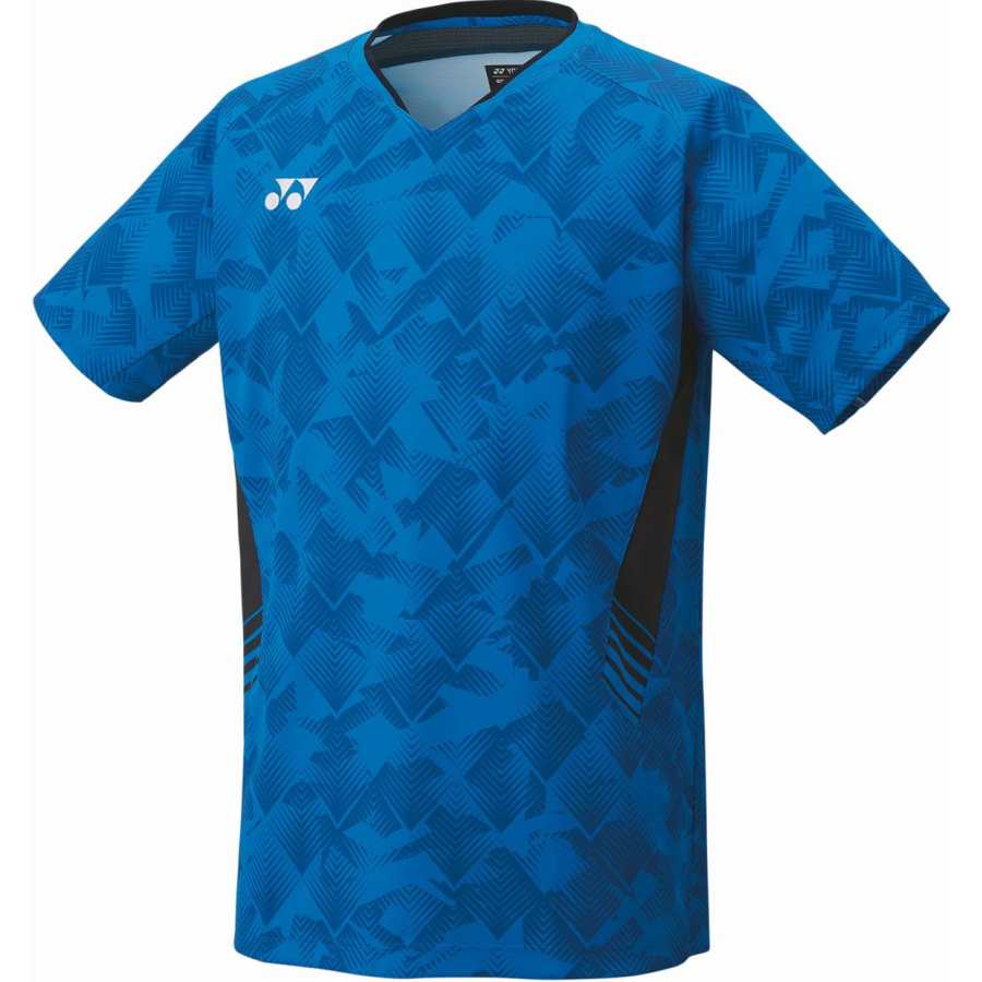 YONEX T Shirts Men's Blue V Neck Moderate Straight Fit