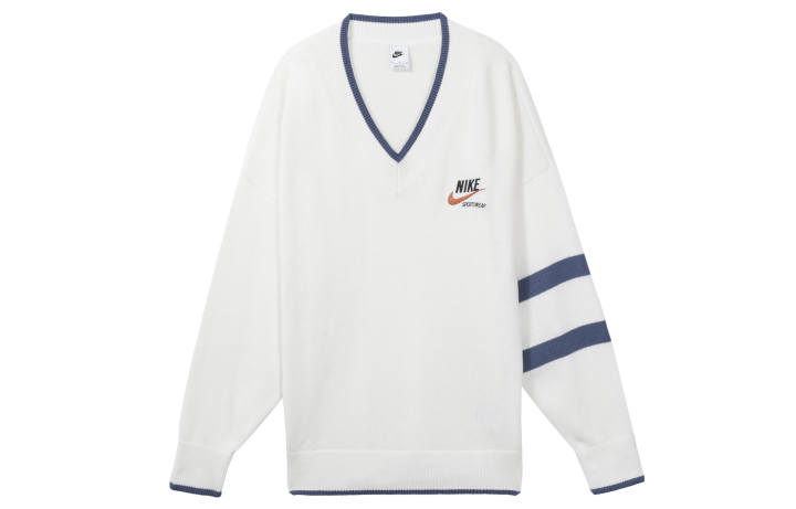 Nike Nike SS23 Men's Trend Striped Print Pullover Sweater Off-White
