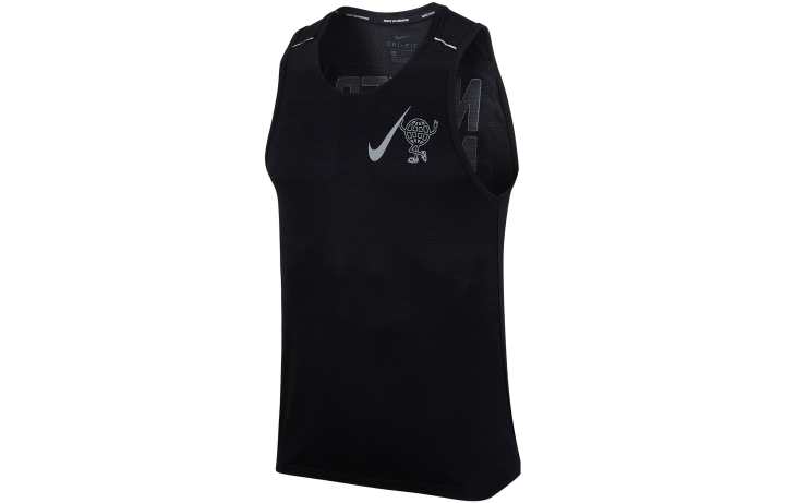 Nike Nike MILER Tank Tops Men's Black Crew Neck Moderate Straight Fit